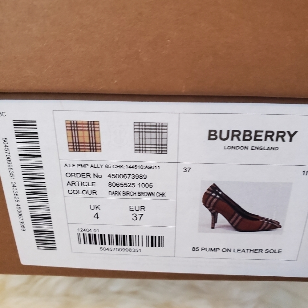 Burberry Ally 85mm Woven Check Pumps sz. 7 - Picture 12 of 13